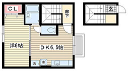 グレース東川崎 1DKの間取図画像