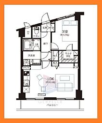 北品川ダイヤモンドパレス 1LDKの間取図画像