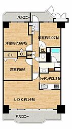 プレステージ青山 3LDKの間取図画像