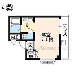 ローズコーポ瀬田2 ワンルームの間取図画像