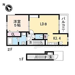 ルイ・ハーモニー 1LDKの間取図画像