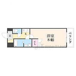 湖南コーポレーション2 1Kの間取図画像