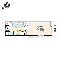 フォレストパーク八番館 1Kの間取図画像