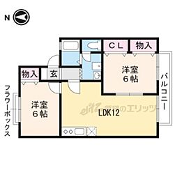 アグリンビレッジA 2LDKの間取図画像