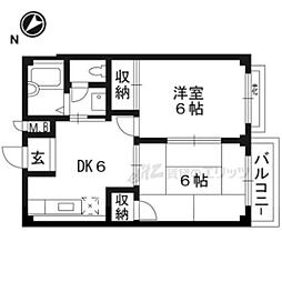 足利B 2DKの間取図画像
