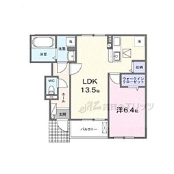 サニアベル 1LDKの間取図画像