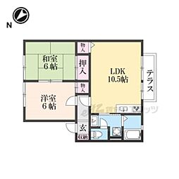 ウィンディアおだ・B 2LDKの間取図画像
