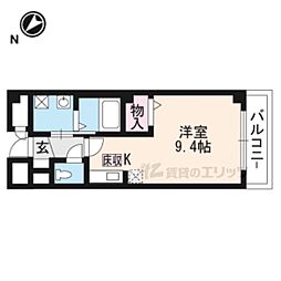 ヤングU・21 ワンルームの間取図画像