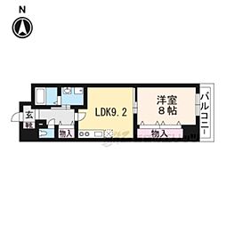 エリーフラッツ浜大津 1LDKの間取図画像