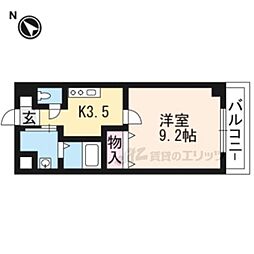 プロヴァンス 1Kの間取図画像