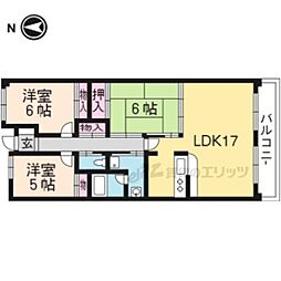 シャン・ド・フルール仰木の里 3LDKの間取図画像