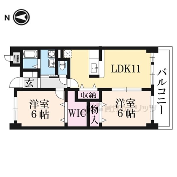 滋賀県長浜市八幡東町(賃貸マンション2LDK・2階・61.33㎡)の写真 その2