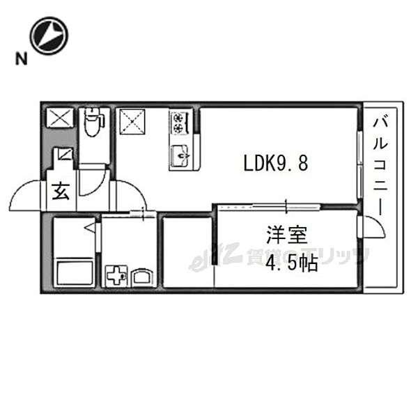 滋賀県守山市古高町(賃貸アパート1LDK・2階・36.00㎡)の写真 その2