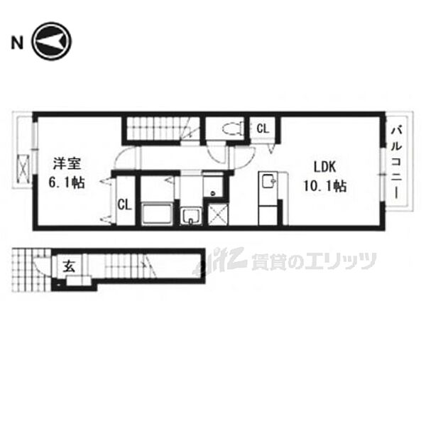 メゾン朝日が丘 203｜滋賀県大津市朝日が丘１丁目(賃貸アパート1LDK・2階・42.37㎡)の写真 その2