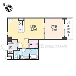 播磨田町マンション 6階1LDKの間取り