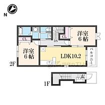 滋賀県愛知郡愛荘町野々目（賃貸アパート2LDK・2階・57.02㎡） その2