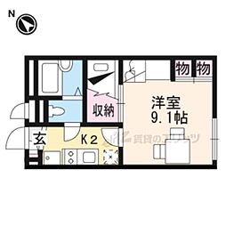 レオパレス泉 1Kの間取図画像