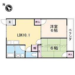 ハイツ新町 2LDKの間取図画像