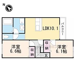 フローラルコートDS 2LDKの間取図画像