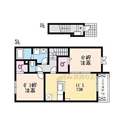 ディオーネ・ジエータ甲賀 2LDKの間取図画像