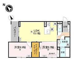 DーROOM 小篠原 2LDKの間取図画像