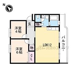 エクセルハイツ 2LDKの間取図画像