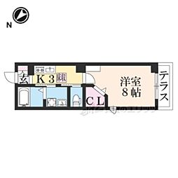 ラ・フィオーレ 1Kの間取図画像