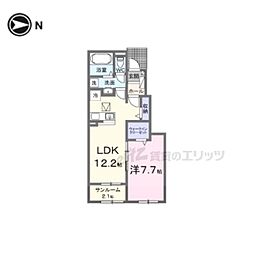 ヒカルサ仰木の里I 1LDKの間取図画像
