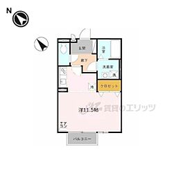 モナリエコート1 1Kの間取図画像