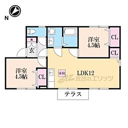 レークハイツチボリ 2LDKの間取図画像