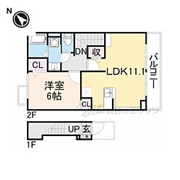 サウスウェルズ3 1LDKの間取図画像