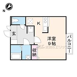 ユリシス ワンルームの間取図画像