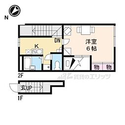 レオパレスベルフォーレ 1Kの間取図画像
