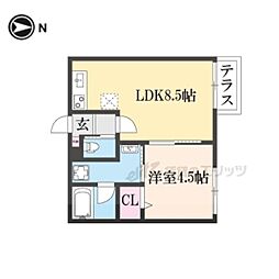メゾン・ド・メグ湖南 1LDKの間取図画像
