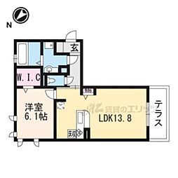 茶屋後.GK 1LDKの間取図画像