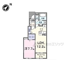 フレッシュハウス1 1LDKの間取図画像