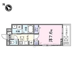 リ:ルーム南草津 1Kの間取図画像