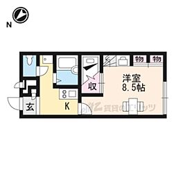 レオパレスレイクサイドライフ 1Kの間取図画像