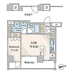 クレヴィア高津ザ・レジデンス 1LDKの間取図画像
