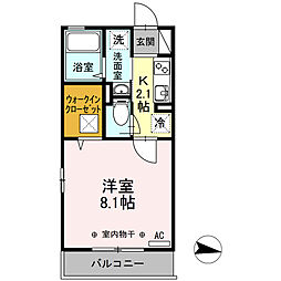 ロイヤルヒルズRin@ 1Kの間取図画像