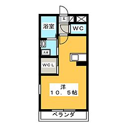 グランソレイユ二子 ワンルームの間取図画像