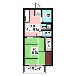 ハイツゆう 1DKの間取図画像