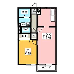 ボナール2 1LDKの間取図画像