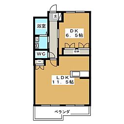 スカイヒルズ 1LDKの間取図画像