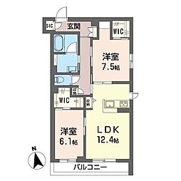 Aquariche3 2LDKの間取図画像