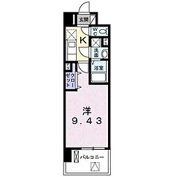フィオーレ三の丸 1Kの間取図画像