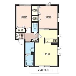 ヴィヴィアンB 2LDKの間取図画像