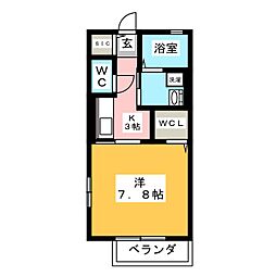 NBox2 1Kの間取図画像