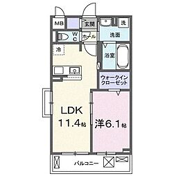 ラミリス 1LDKの間取図画像