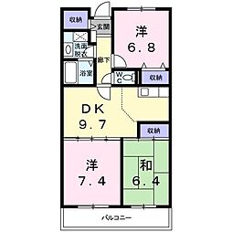 プラムハウス 3DKの間取図画像